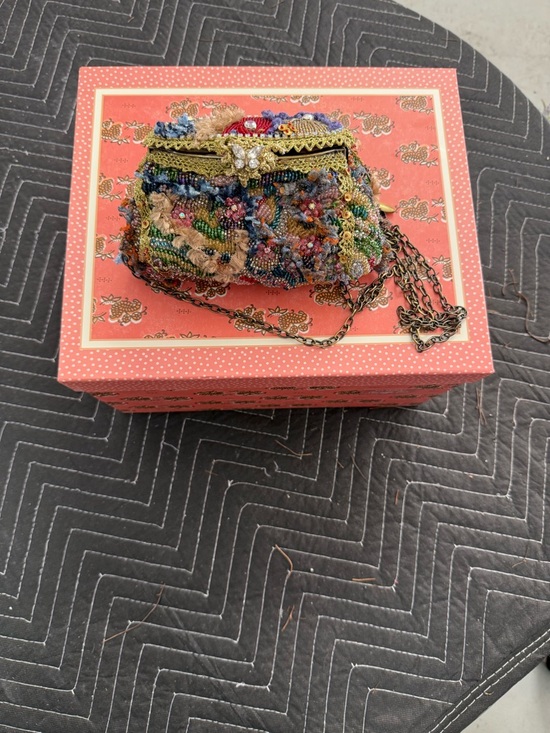 Mary Frances Handbags - Mary Frances Multicolor Beaded Floral Wristlet with Gold Accents